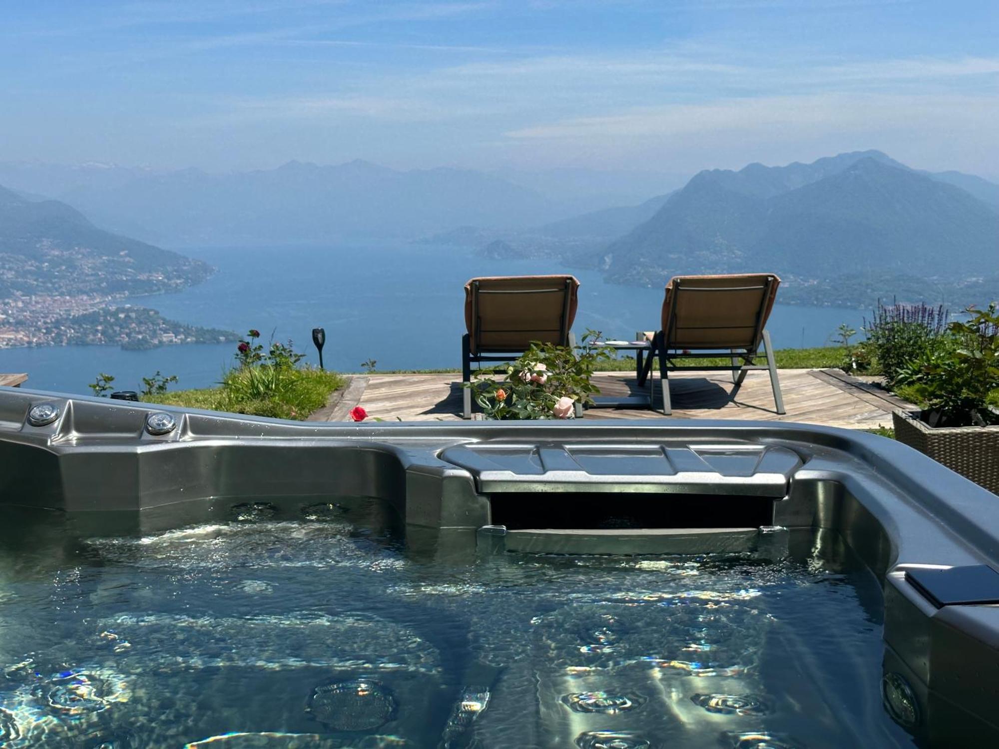 Private Luxury Spa & Silence Retreat With Spectacular View Over The Lake Maggiore Stresa Bagian luar foto